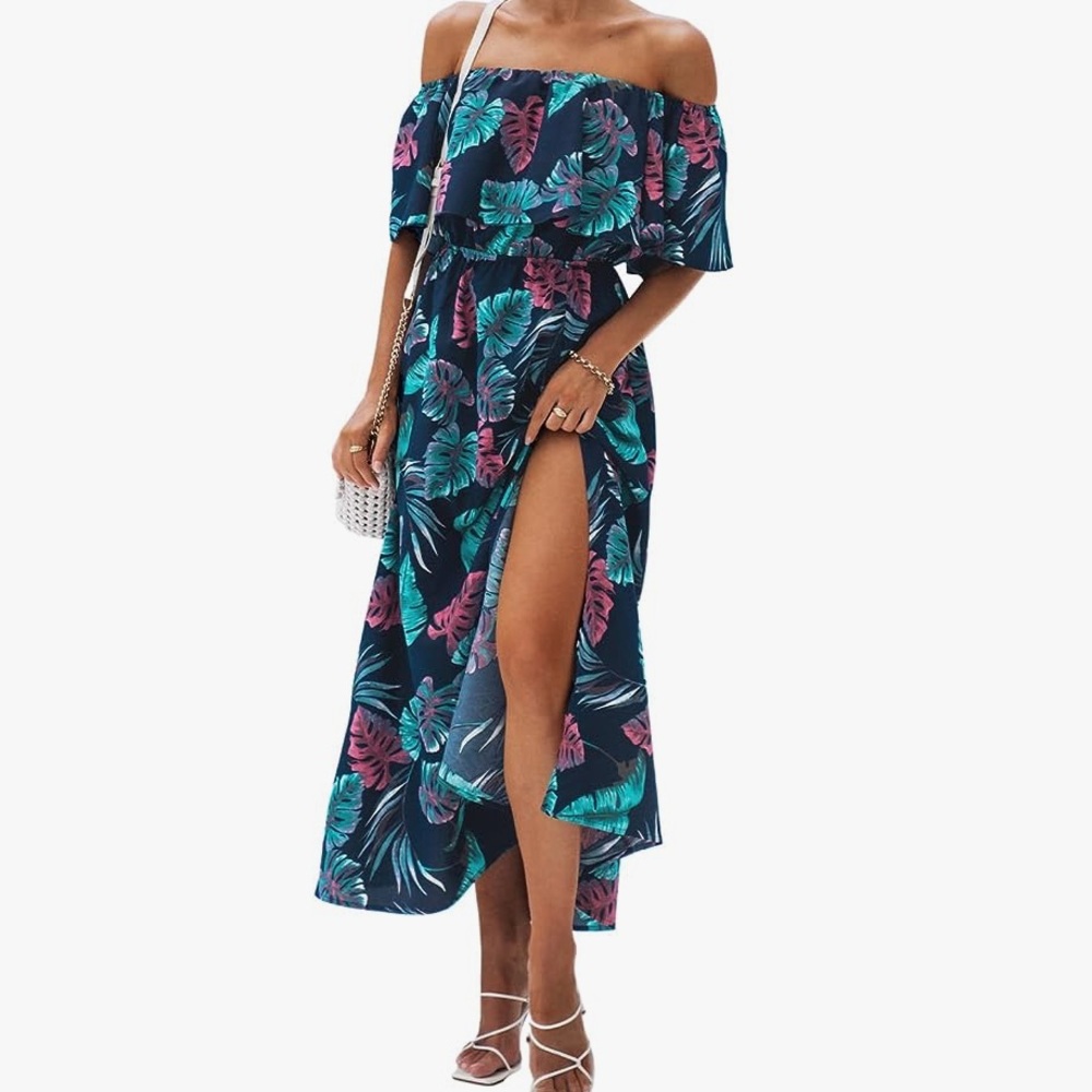 Cupshe Ruffle Off Shoulder Beach Dress